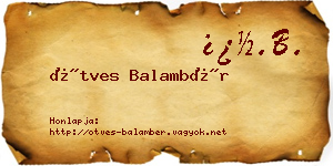 Ötves Balambér névjegykártya
